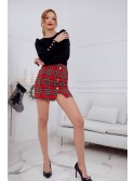 Red and green checkered mini skirt 80077 - Online store - Boutique